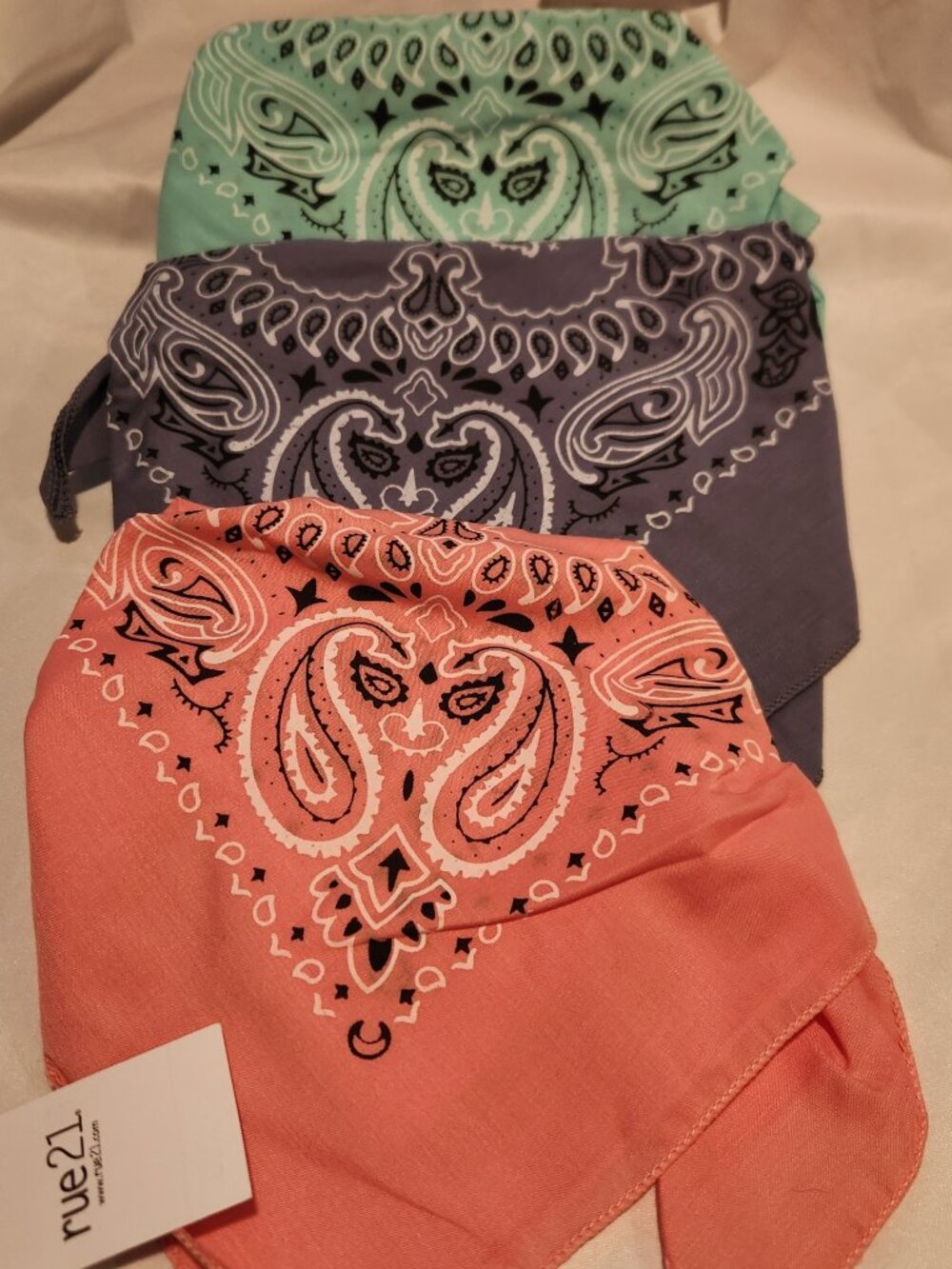 Rue 21 Bandanas (one of each 3 colors), new